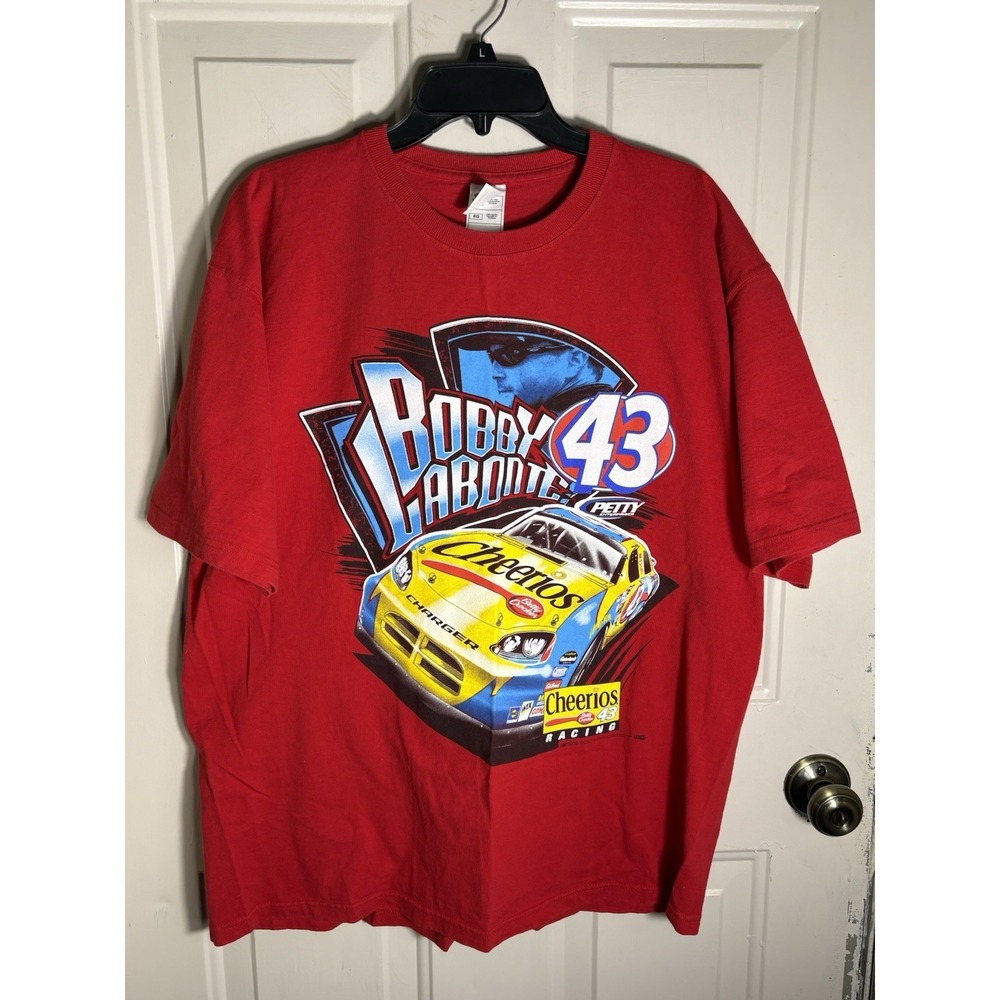 Vintage 90s Bobby Labonte NASCAR Cheerios Racing TShirt Red Fruit of the Loom XL